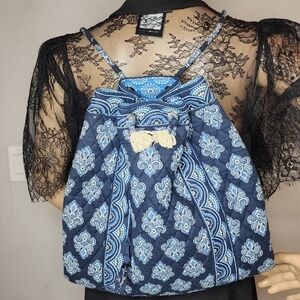 Vera Bradley Blue‎ Backsack backpack. 15"×13".